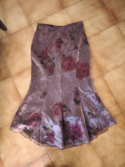 Floral Satin Mermaid Skirt 2